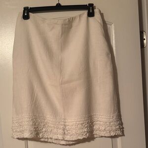 Eileen Fisher white linen skirt